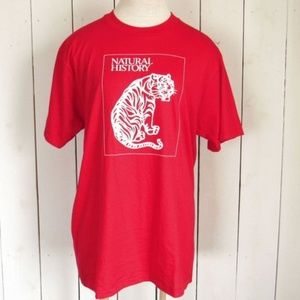 Vtg Natural History Tshirt 90s Tiger Red Tee L